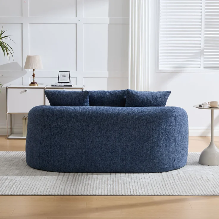 LVHOM 2-Sitzer Sofa mit 3 Kissen, Cloud Sofa mit komprimiertem Design, kein Aufbau erforderlich, Doppelsofa aus Chenille, Blau – Bild 10