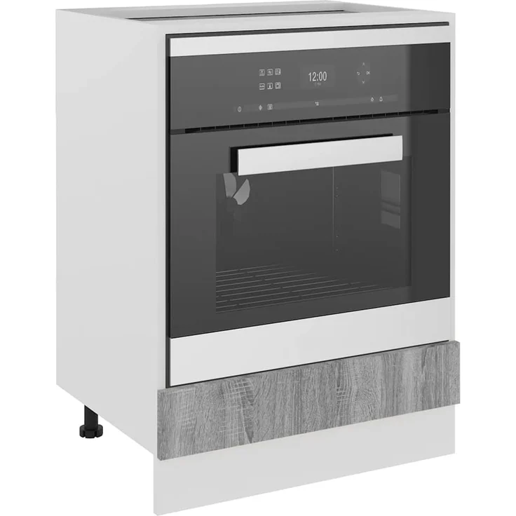 Herdumbauschrank, Küchenschrank Lyon Grau Sonoma 60 x 46 x 81,5 cm Holzwerkstoff – Bild 4