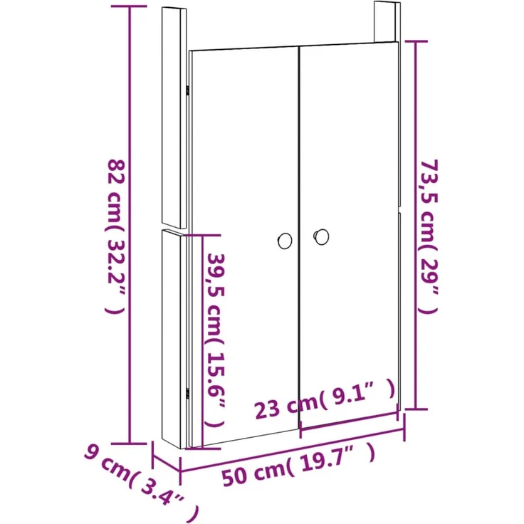 vidaXL Türen für Outdoor-Küche MEPPEL 2 Stk. 50 x 9 x 82 cm Massivholz Kiefer 832358 – Bild 10