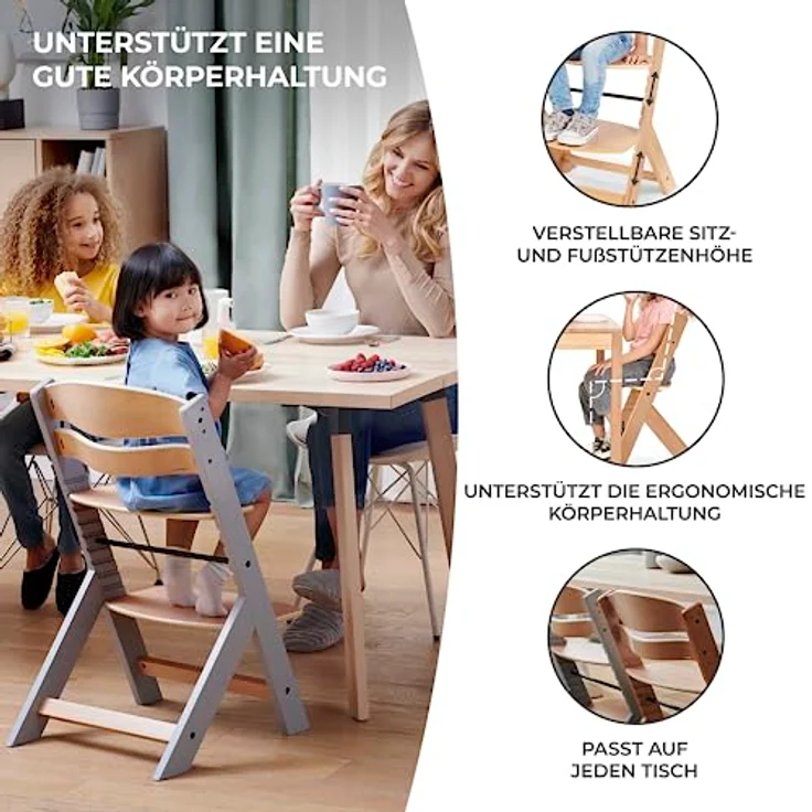 KINDERKRAFT High chair ENOCK white legs – Bild 5
