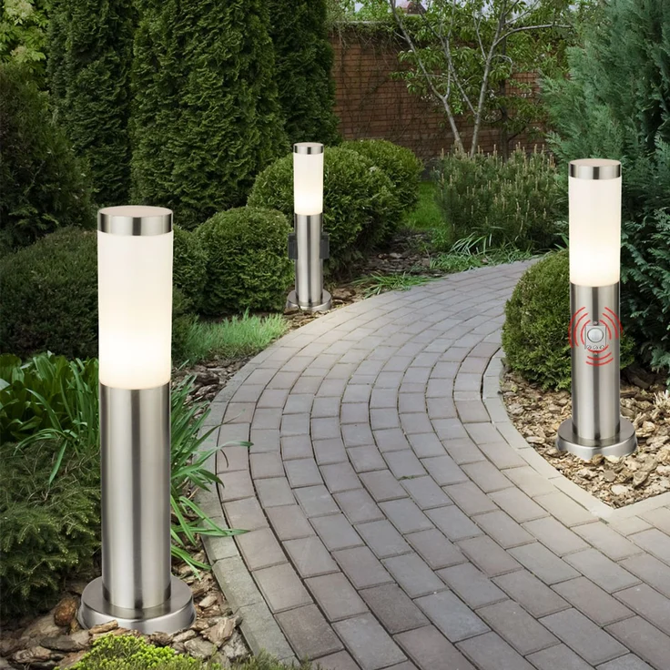 3er Set LED Edelstahl Stehleuchten für den Außenbereich – Bild 4