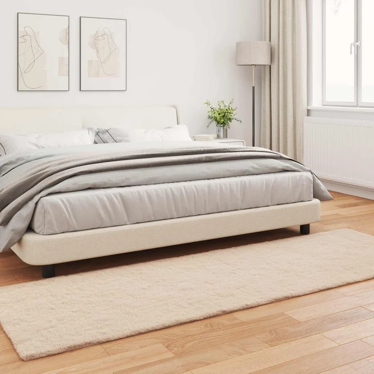 vidaXL Rutschfester Kunstfellteppich Olite Taupe 80 x 250 cm Polyester 42021744 – Bild 3