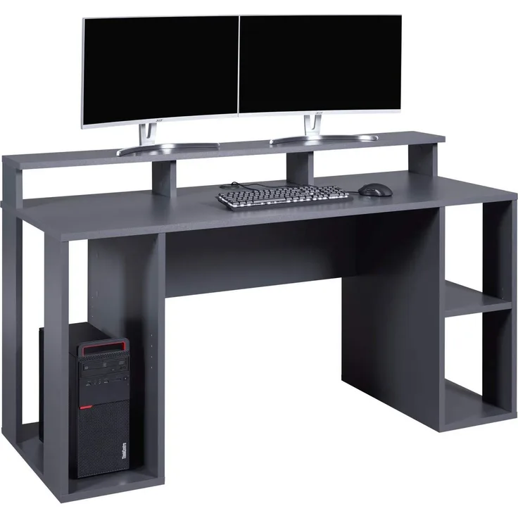 Computertisch MATCHPOINT Gaming Tisch Graphit Grau