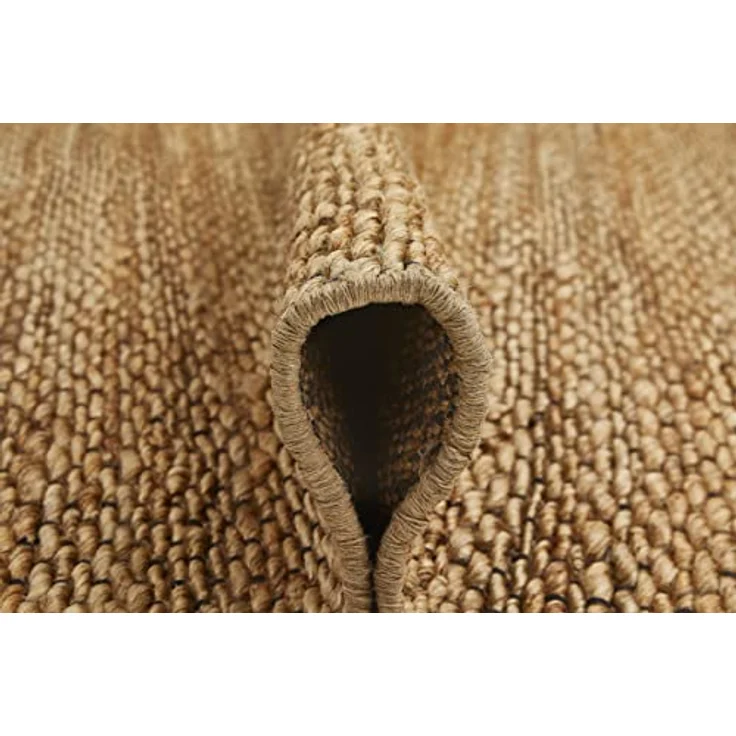 Linea Natura Teppich, Uni Naturfarben, rechteckig 65x130 cm, Handmade in India, für Fußbodenheizung geeignet, strapazierfähig, vegan – Bild 7