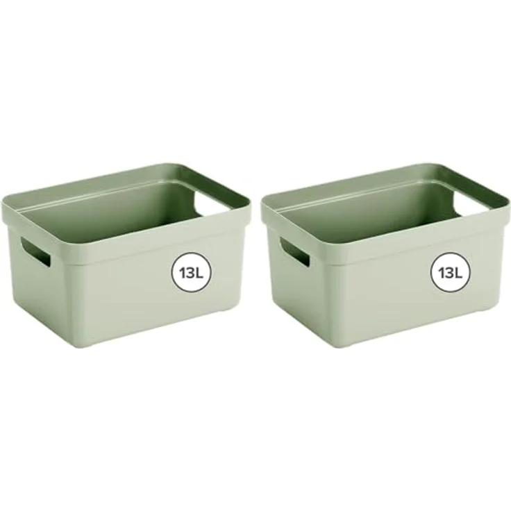 Sunware Sigma Home Aufbewahrungsbox Bad 13L - 35x24,6x18,3cm - Kunststoff Aufbewahrungsbox Ohne Deckel - körbe & behälter (Packung mit 2) – Bild 1
