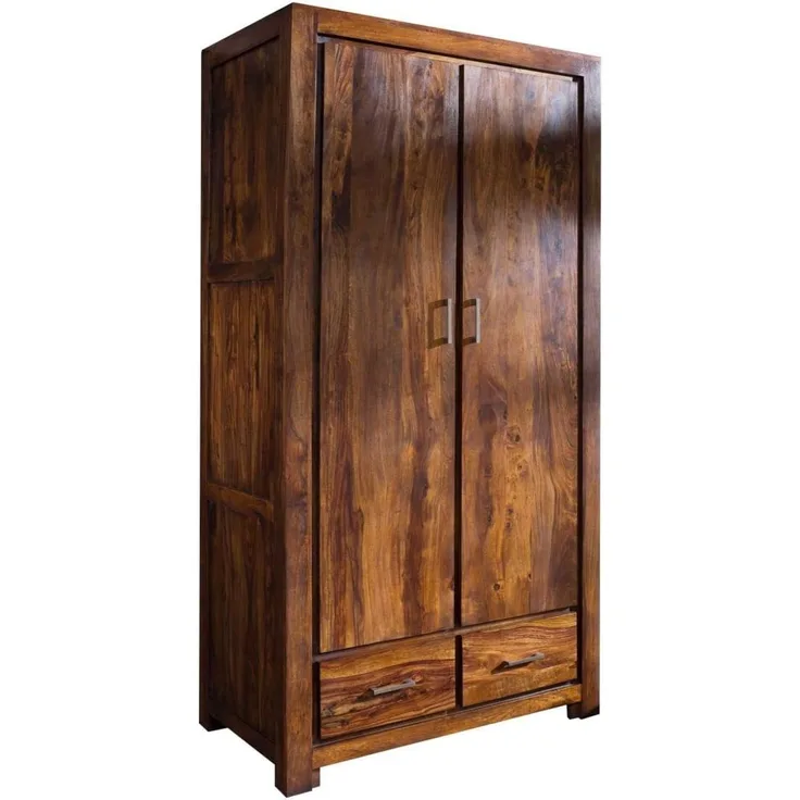 Garderobe Sheesham 100x61x200 braun lackiert METRO LIFE #117