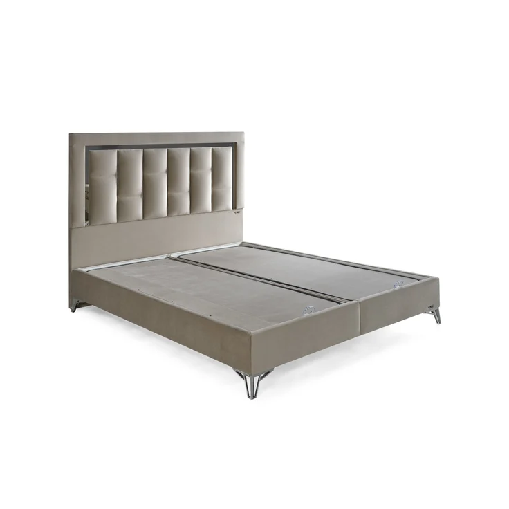 Schlafzimmer-Set "Tiva" – Bett mit Bettkasten und Matratze , Nachttisch, Bettbank-Beige – Bild 8