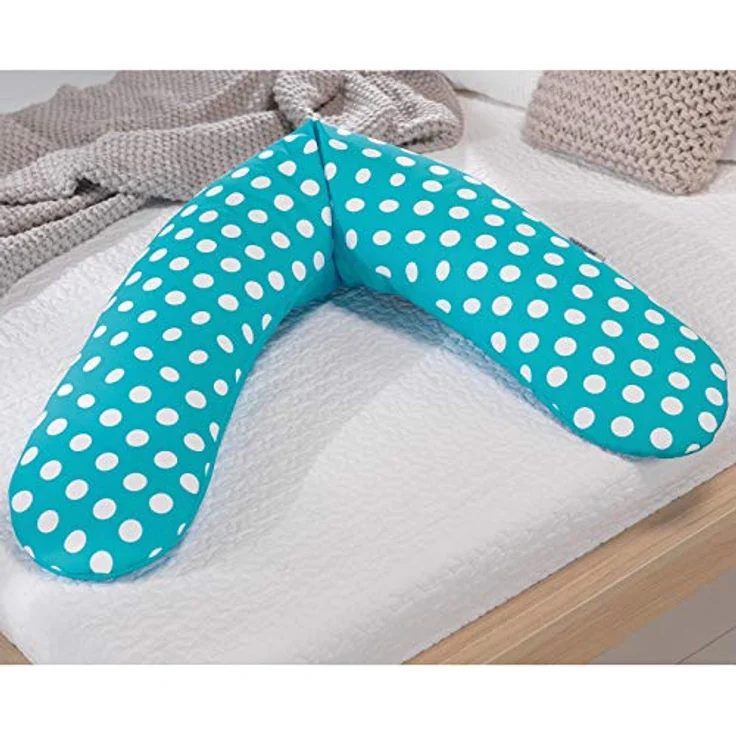 Theraline Stillkissen 190cm inkl. Bezug Indie Dots petrol Mikroperlenfüllung – Bild 3