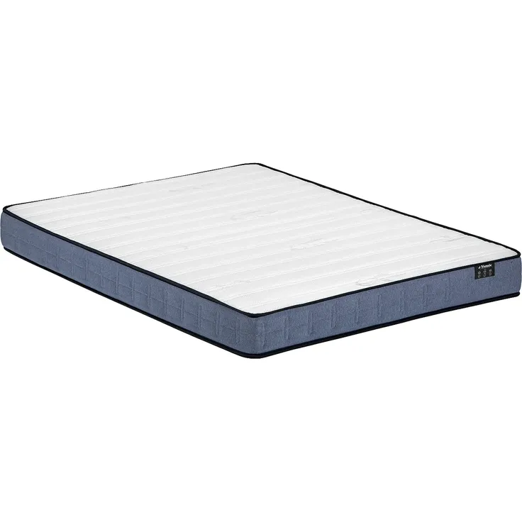 Vente-unique - DAYNI Set aus Matratze und Bettgestell Stoff Weiß - B 140 cm x H 19 cm31 cm x L 190 cm – Bild 2