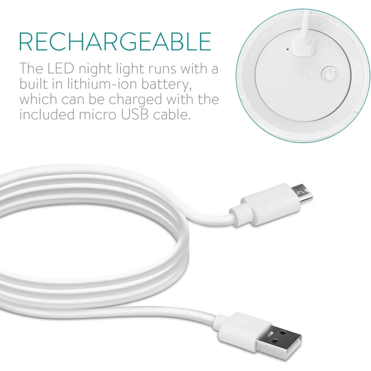 Navaris LED Nachtlicht Dino Design wiederaufladbar - mit 60 min Timer - Süße Farbwechsel Kinder Nachttischlampe - Schlummerlicht Lampe Weiß – Bild 5