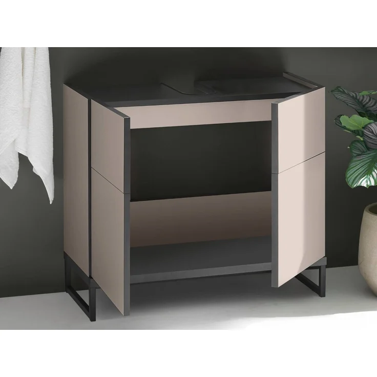 moebel-dich-auf Waschbeckenunterschrank VENEZIA (Badezimmer Unterschrank in kaschmir 80 cm breit) – Bild 2