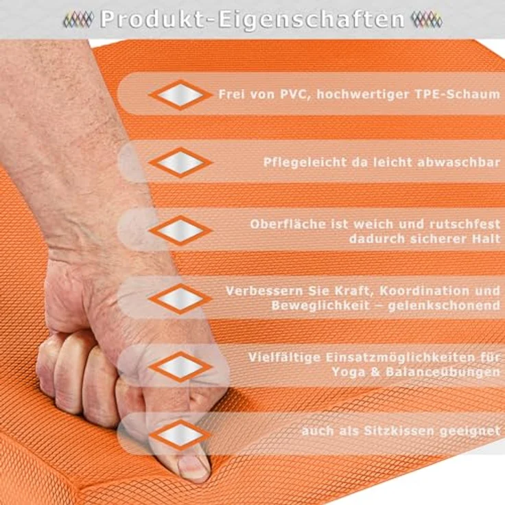 MOVIT Balanceboard Balance Pad Dynamic Base, 50 x 40 x 6 cm, Training für Gleichgewicht und Koordination, Balancekissen, 10 Farben – Bild 8