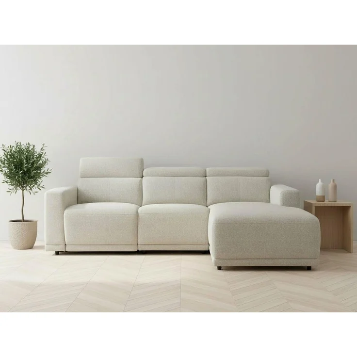 OTTO home Ecksofa LEOON L-Form, 255 cm - elektr. Relaxfunktion, mit USB A/C-Anschluss. Federkern, verstellbaren Kopfstützen, Webstoff – Bild 3