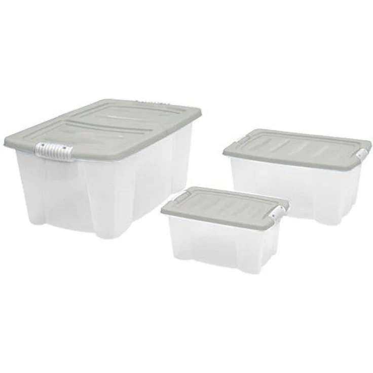 Allzweck-Stapelbox 3er-Set mit Deckel Aufbewahrungsbox Rollenbox Spielzeugkiste – Bild 2