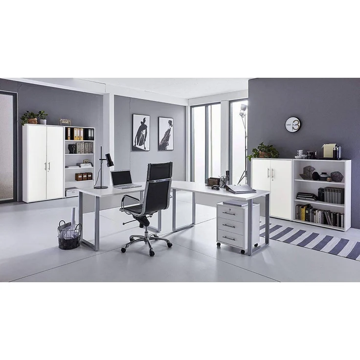 BMG Möbel Büromöbel-Set Office Edition Set 1, (Büro Sparset, 6-tlg), Schränke abschließbar, Regale mit verstellbaren Einlegeböden – Bild 1