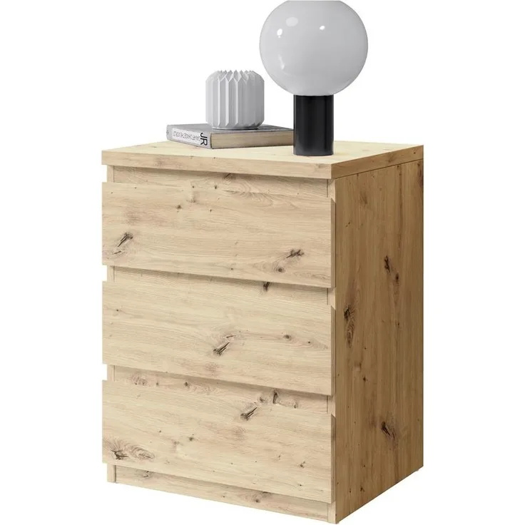 Nachtkommode >Olli< in Artisan Eiche Nachbildung - 45x61x38cm (BxHxT)