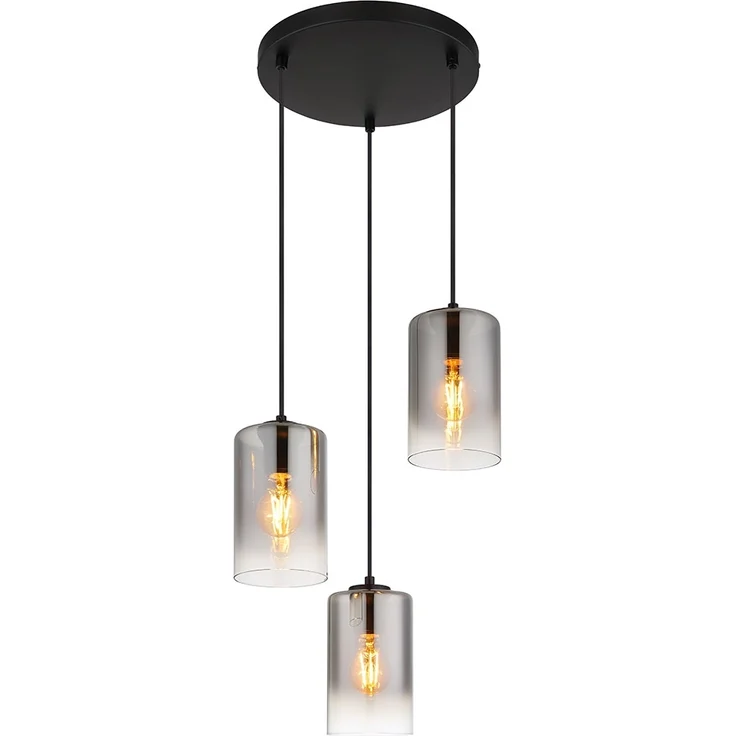 Hängeleuchte, Glas rauch, schwarz, D 37 cm – Bild 1