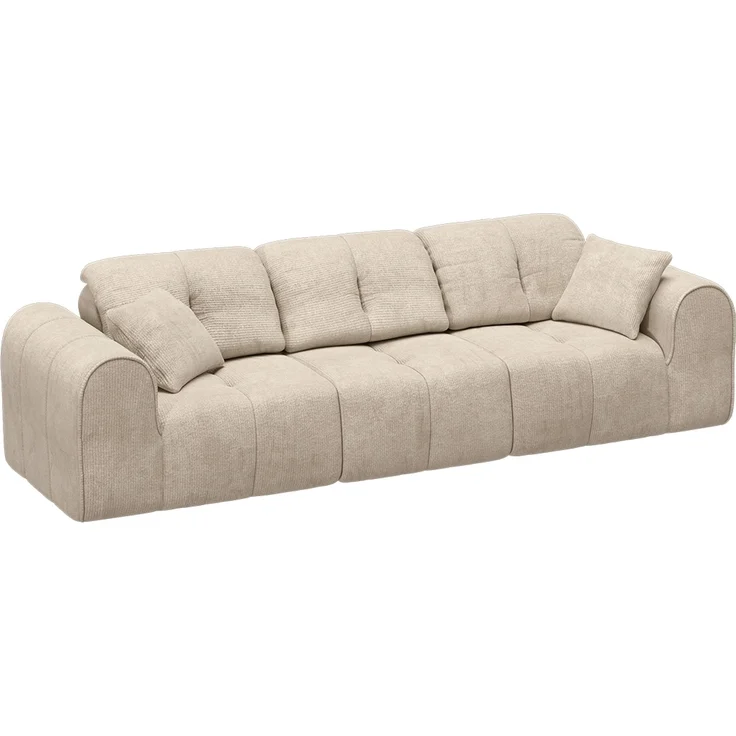 skølm 'Vanaheim' Sofa 3 Sitzer mit 2 Kissen, Cloud Sofa beige, Chenille-Stoff, Vollschaumcouch mit Federkern und Vakuum-Kompression, kein Aufbau erforderlich – Bild 11