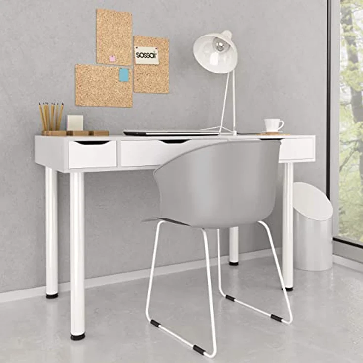 sossai® Tischbein Premium Tischbeine Ø60 mm in Weiß, höhenverstellbar +2cm – Bild 3