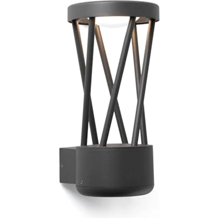 FARO BARCELONA TWIST Wandleuchte, Außenleuchte mit Gitterkörper, grau, LED 10W 3000K – Bild 1