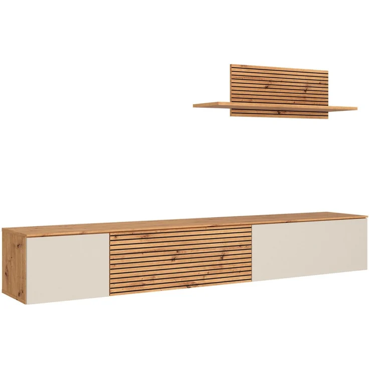 OTTO home Wohnwand Paroli, mit Lowboard und Paneel, modern, 200 cm breit, hängend und stehend montierbar, moderne Streifen – Bild 3