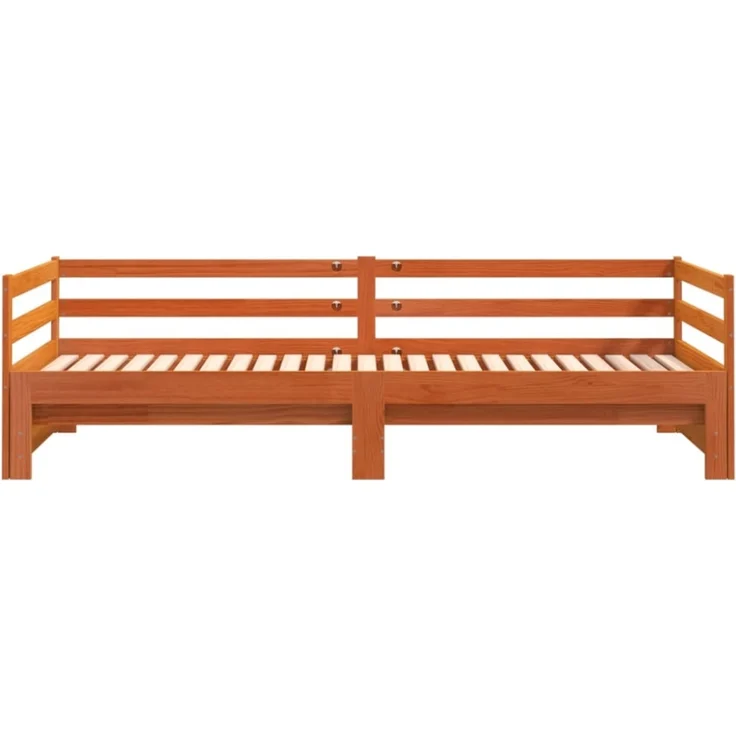 vidaXL Tagesbett Ausziehbar Wachsbraun 80x200 cm Massivholz Kiefer 847161 – Bild 2