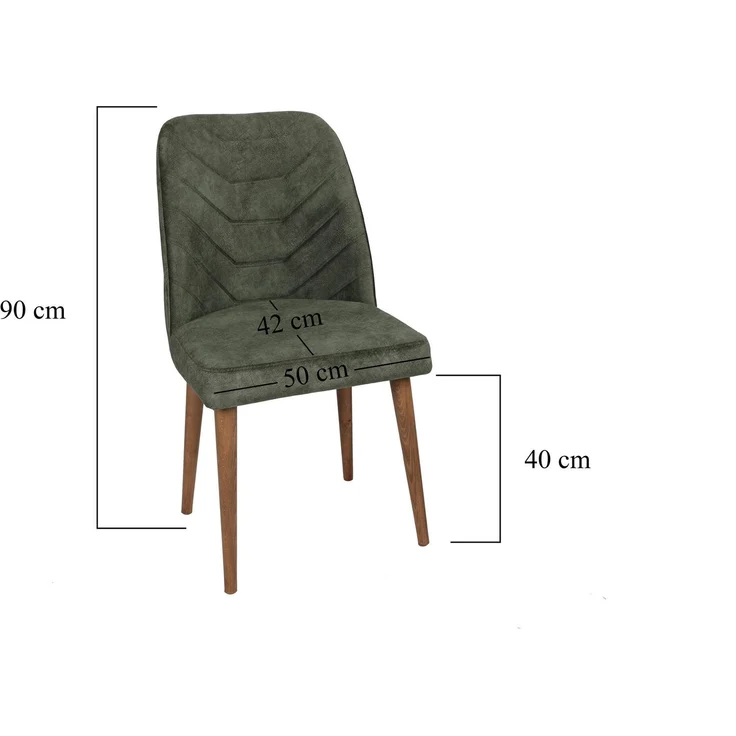 Skye Decor 'Dallas 558 V2' Stuhlset (2-teilig), Walnuss / Dunkelgrün, 50 x 90 x 49 cm – Bild 9