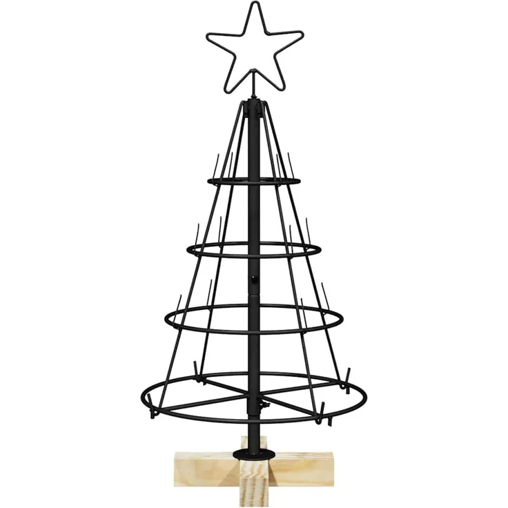 vidaXL Metall-Weihnachtsbaum mit Ständer KUOPIO 60 cm Stahl Schwarz 42019157 – Bild 5