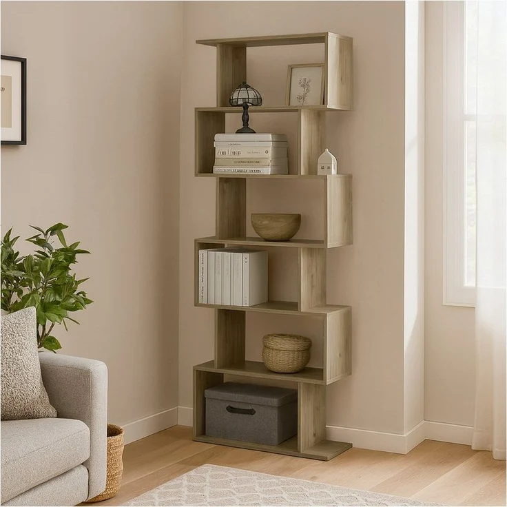 HTI-Living Bücherregal Regal 70x189 Thekla Artisaneiche, Stück 1-tlg, Standregal mit 6 Fächern Raumteiler – Bild 4