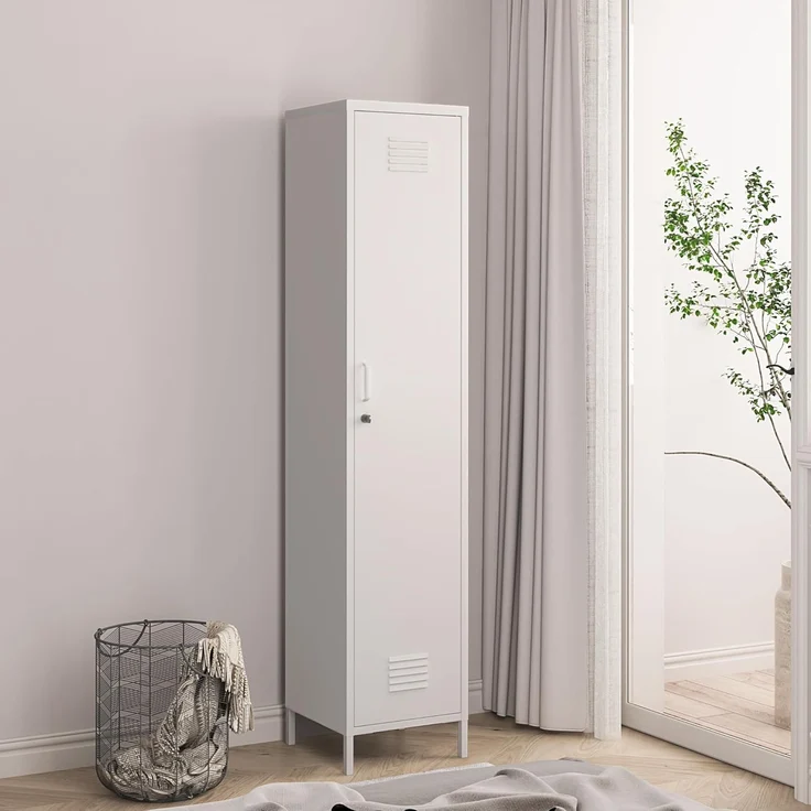 Kleiderschrank Seinäjoki 180x38x38 cm Weiß [en. casa] – Bild 1