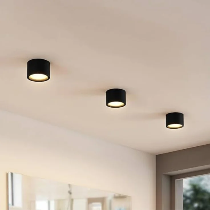 Arcchio Downlights Nieva, moderne Einbauleuchte in Schwarz aus Aluminium, 1-flammig, GX53 - Deckenlampe für Flur und Wohnräume – Bild 4
