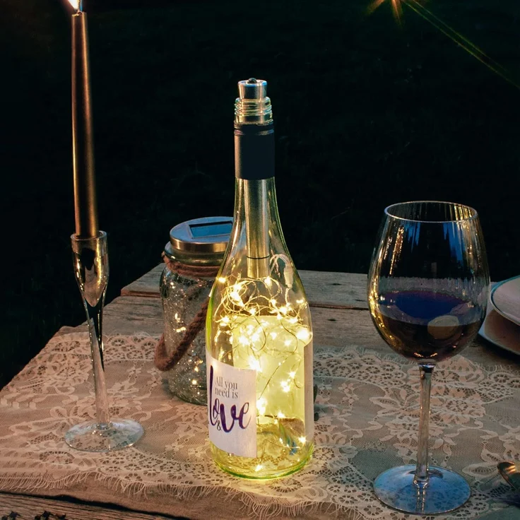 hellum Flaschenlicht mit Timer, Flaschen Licht Warmweiß, 20 LED Flaschen-Lichterkette Batteriebetrieben LED Lichterkette für Flaschen DIY, Tisch Deko, Weihnachten 522822 – Bild 8