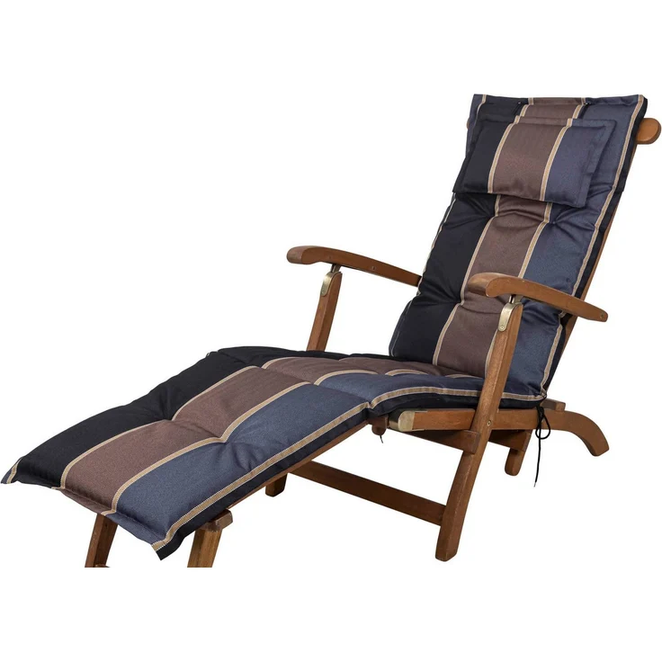 Sun Garden Polsterauflage Deckchair Naxos 20536-800 schwarz-grau-braun 192x49x6 cm Sun Garden, (1 St), Halteband verstellbar mit Bindebändern Halteband verstellbar – Bild 3