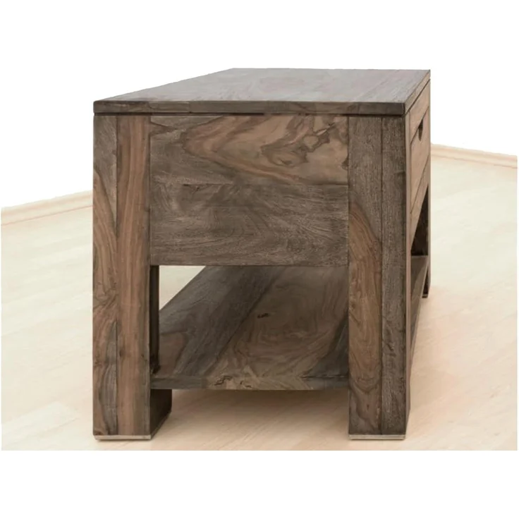 Nachttisch Sheesham 50x35x45 grau geölt NATURE GREY #91 – Bild 3