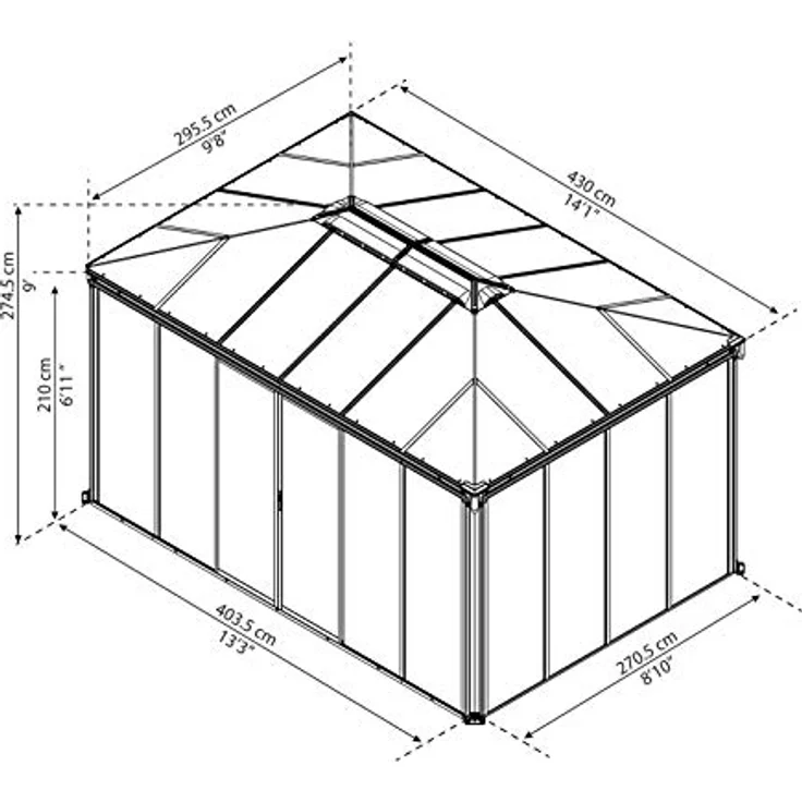 Palram - Canopia Aluminium Kaltwintergarten Ledro – Bild 8