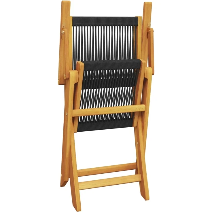 vidaXL Gartenstühle 4 Stk. Klappbar Schwarz Massivholz Akazie 3214565 – Bild 6