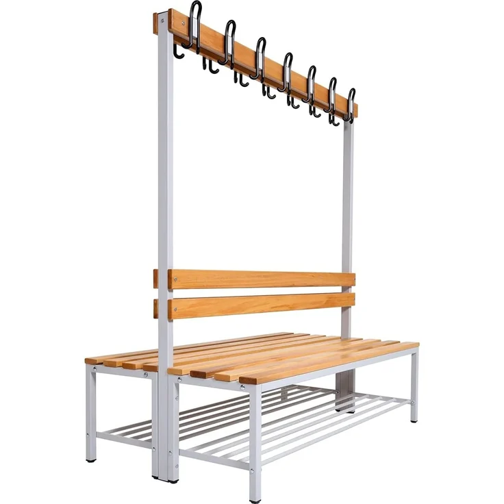 Garderobenbank doppelseitig mit Schuhrost 100 cm grau – Bild 7