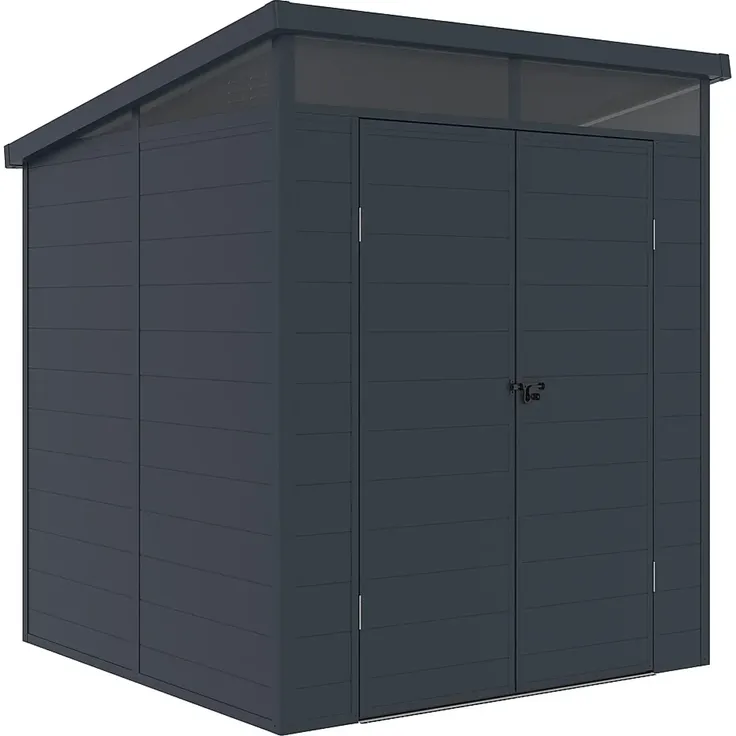 Vente-unique - MINARO Gartenhaus PlastikHarz Grau - B 180 cm x H 181 cm x L 180 cm – Bild 4
