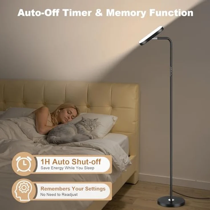 YICAIZI Stehlampe Wohnzimmer, 36W Deckenfluter LED Stehlampe 3200lm Dimmbar Moderne Standleuchte mit Fernbedienung & Touch-Steuerung für Wohnzimmer Schlafzimmer – Bild 6