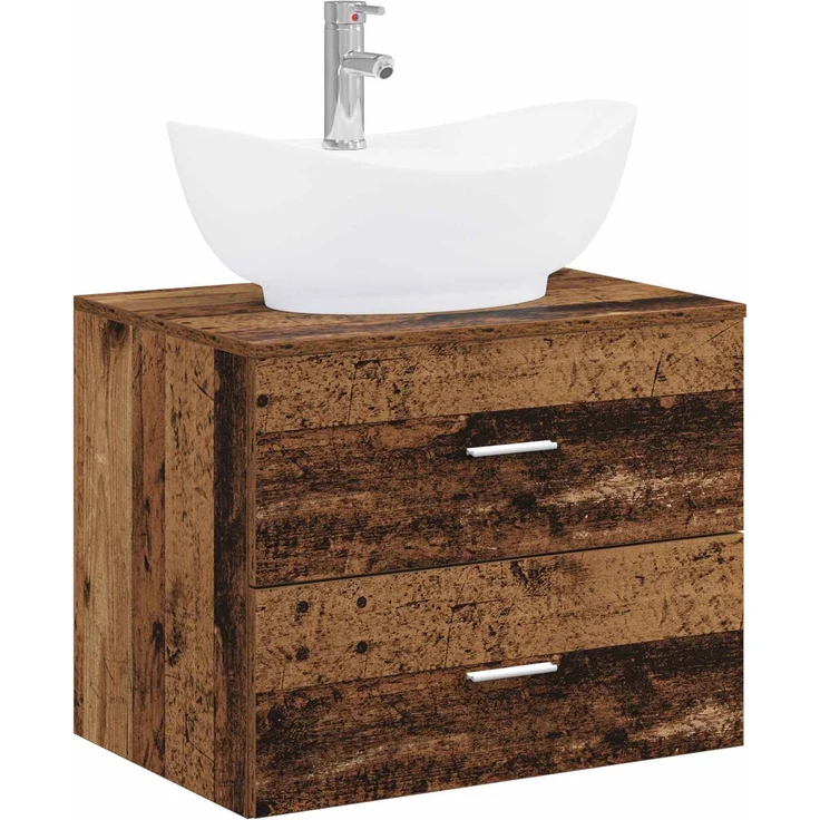 vidaXL Waschbeckenschrank Altholz 62,5 x 44,5 x 80 cm Holzwerkstoff 3404404 – Bild 2