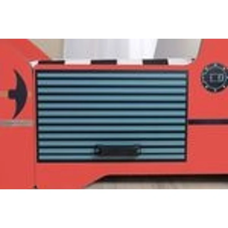 Autobett Kinderbett 90x200 Feuerwehrbett "Rio Firetruck" Hochglanz mit LED Leuchte Rot – Bild 7