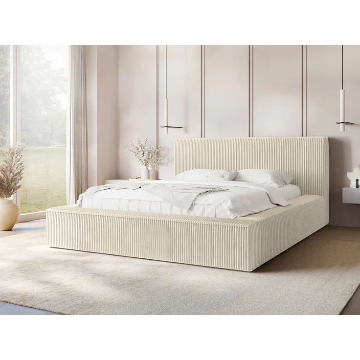 Polsterbett mit bettkasten Gerozza, Stoff: Cord (Top Sztruks 02, 140 x 200 cm) – Bild 2