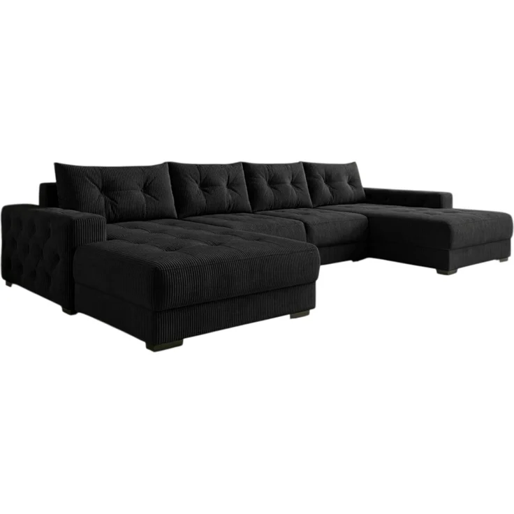 Ecksofa MODENA 320x185 cm – Stoff: ZOOM 23 Farbe: Schwarz – Bild 4