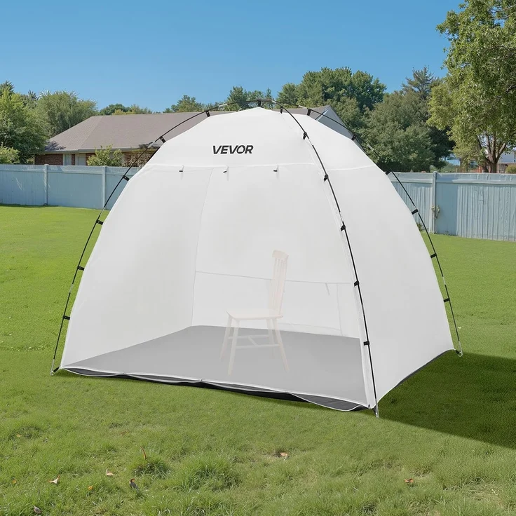 VEVOR tragbares Lackierkabinenzelt (233 x 172 x 190 cm Arbeitsbereich) Sprühfarbenzelt für Sprühmalerei, wasserfeste Farbkabine mit integriertem Boden & aufrollbarer Tür für Schränke Stühle Tische – Bild 8
