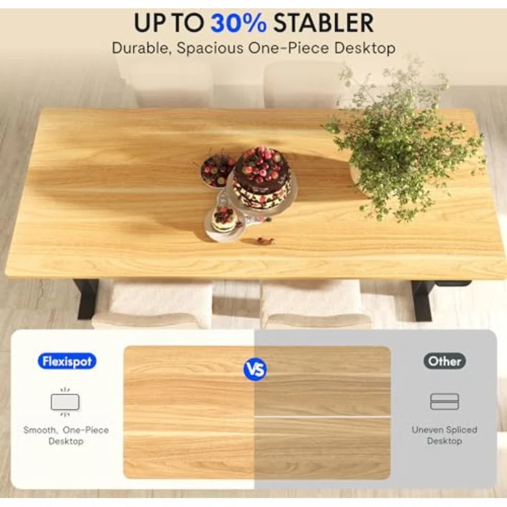 FLEXISPOT stabile Tischplatte 160x80 cm 2,5 cm stark - DIY Schreibtischplatte Bürotischplatte Spanholzplatte FSC-zertifizierte – Bild 5