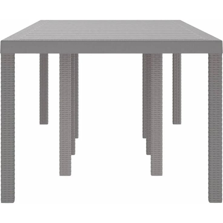vidaXL Wetterfester Gartentisch Hellgrau 250 x 100 x 73 cm Poly-Rattan 871695 – Bild 5