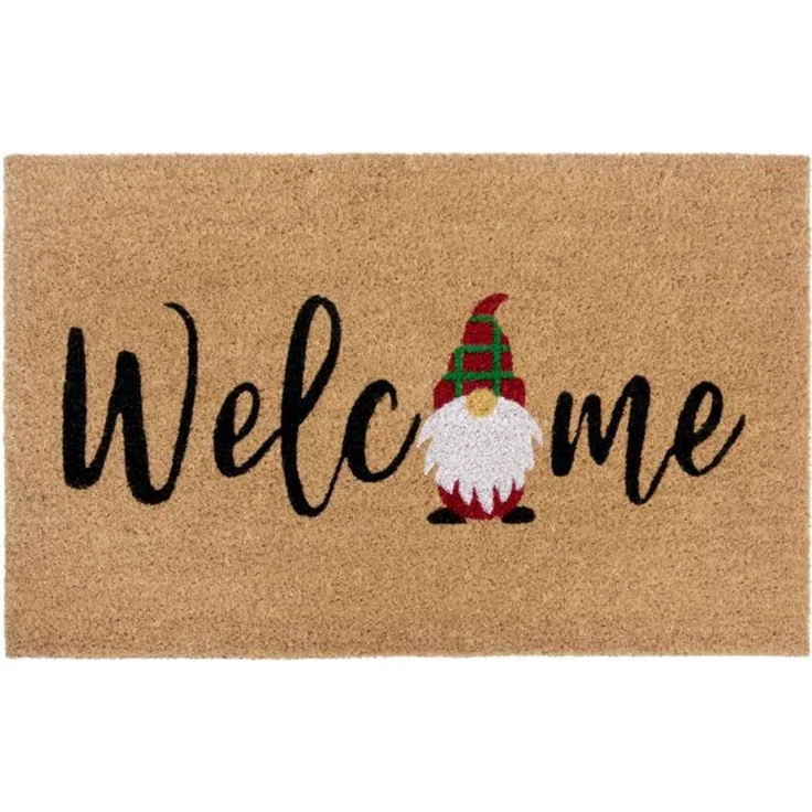 HANSE Home Fußmatte Kokos Welcome Gnome, Türmatte, rechteckig, Höhe: 15 mm, Weihnachten, Schmutzfangmatte, Outdoor, Rutschfest, Innen, Kokosmatte – Bild 1