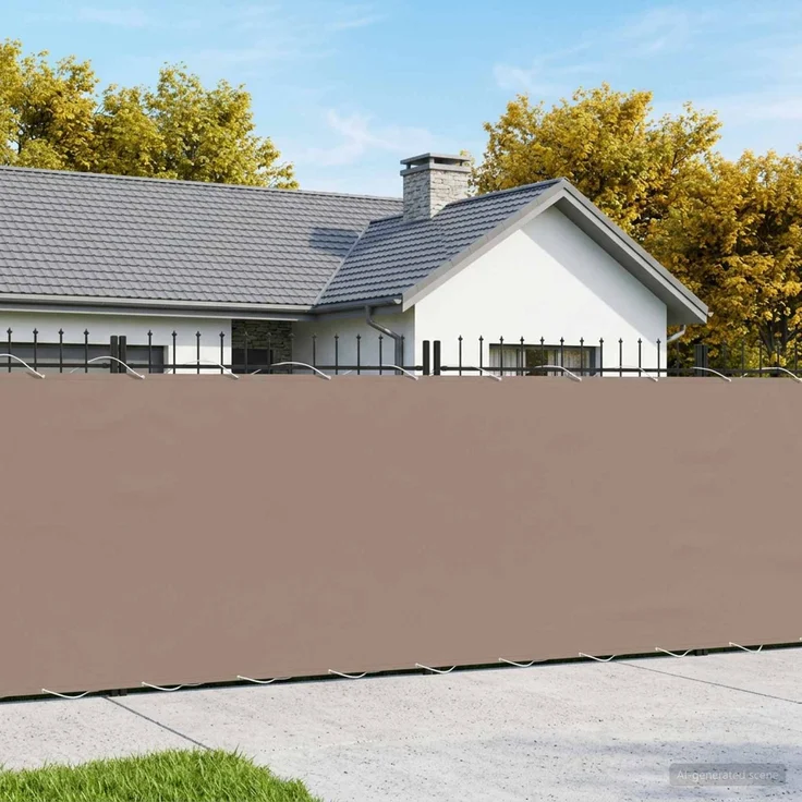 vidaXL Balkon-Sichtschutz 1,8 x 25 m Stoff mit PU-Beschichtung Taupe 42036798 – Bild 1