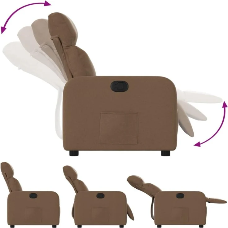 vidaXL Relaxsessel Braun Stoff 374169 – Bild 2