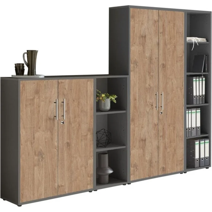 BMG Möbel Aktenschrank Office Edition 4 (Schrankwand Set, 4tlg) abschließbar, matt oder Hochglanz lackiert – Bild 1